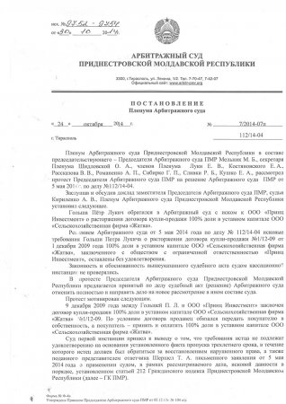 Постановление Пленума № 7-14-07п от 24 октября 2014 года по делу № 112-14-04